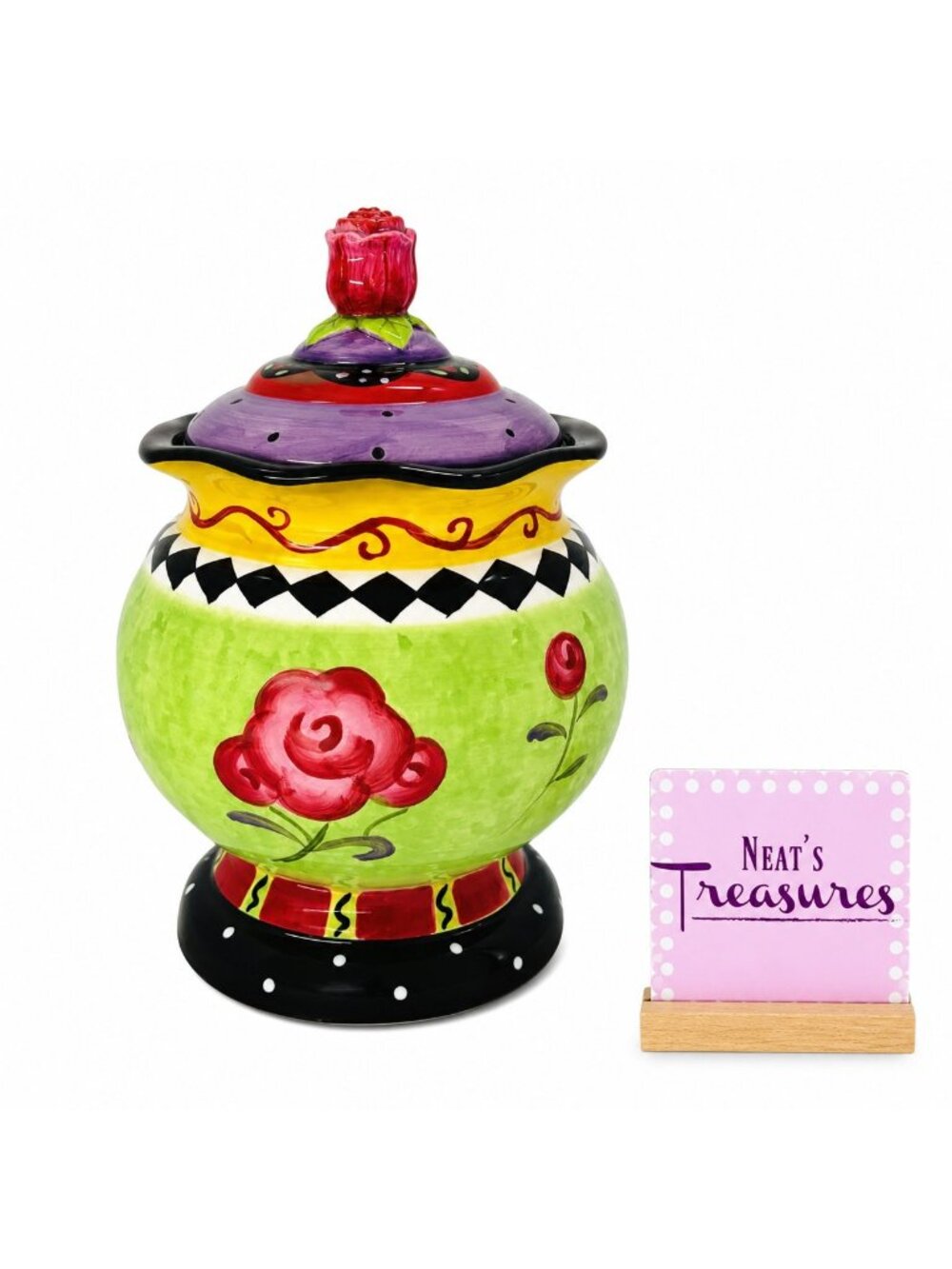 Certified International Sue Zipkin ROSE GARDEN Medium Lidded Ceramic Canister